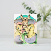 Retro  Pasgeborenen briefkaart Vakantie (Staand voorkant)