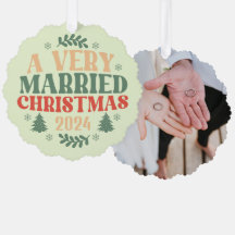 retro pasgehuwde kerstversiering eerste kerst als 