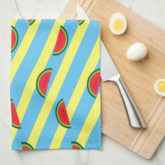 Retro Pastèche Blauw Theedoek (Quarter Fold)