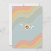 Retro Pastel 1e Verjaardagsuitnodiging Kaart (Achterkant)