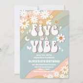 Retro Pastel 5th Birthday Invitation Kaart (Voorkant)