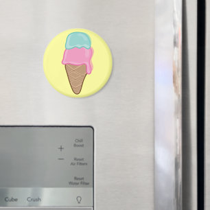 Retro Pastel Aardbei Munt Zomer Ijsje Magneet