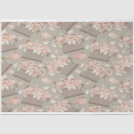 Retro Pastel Apple Blossom Basket Tissuepapier