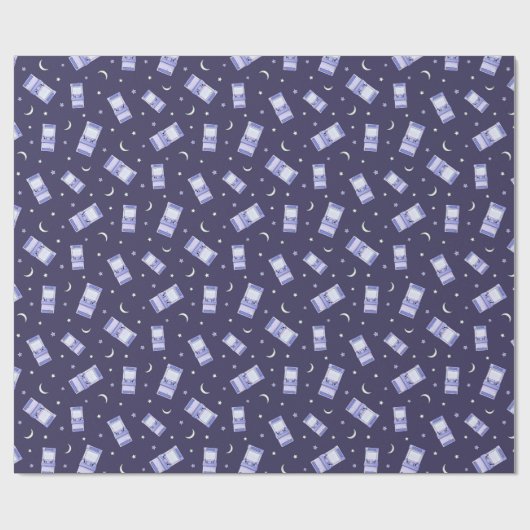 Retro pastel arcade maan en sterren cadeaupapier (Vlak)