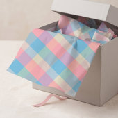 Retro Pastel Argyle Pink Blue Diamond Checkerboard Tissuepapier