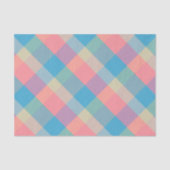 Retro Pastel Argyle Roze Blauwe Diamant Schachbret Tissuepapier (Voorkant)