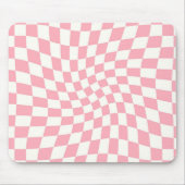 Retro Pastel Baby roze cheques gekookt checkboard Muismat (Voorkant)