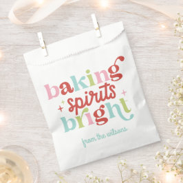 Retro Pastel Bakgeest Helder Kerstmis Bedankzakje