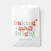 Retro Pastel Bakgeest Helder Kerstmis Bedankzakje (Voorkant)