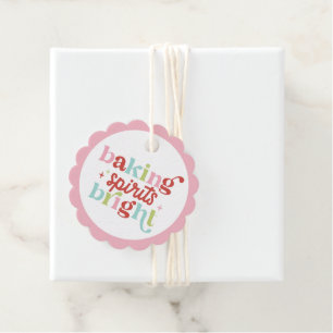 Retro Pastel Baking Spirit's Bright Christmas Bedankjes Labels