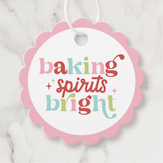 Retro Pastel Baking Spirit's Bright Christmas Bedankjes Labels (Voorkant)