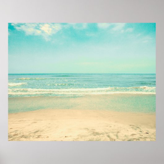 Retro Pastel Beachbeach,background,summer,vintage, Poster (Voorkant)
