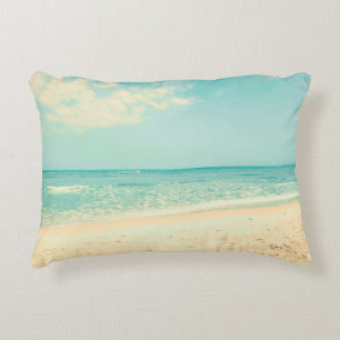 Retro Pastel Beachstrand, abstract, hipster, backg Accent Kussen