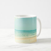 Retro Pastel Beachstrand, abstract, hipster, backg Koffiemok (Voorkant rechts)