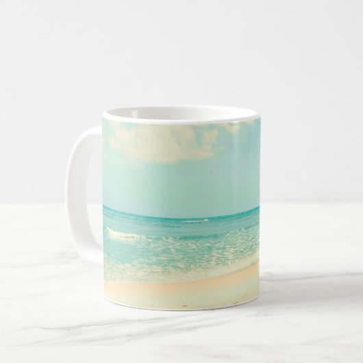 Retro Pastel Beachstrand, abstract, hipster, backg Koffiemok (Voorkant links)