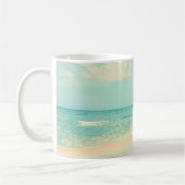 Retro Pastel Beachstrand, abstract, hipster, backg Koffiemok (Links)