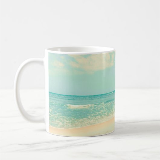 Retro Pastel Beachstrand, abstract, hipster, backg Koffiemok (Links)