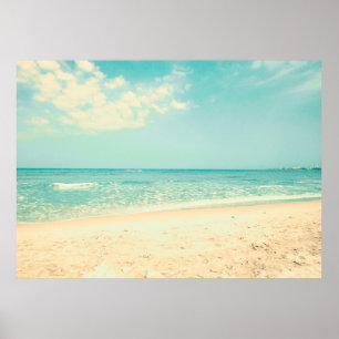 Retro Pastel Beachstrand, abstract, hipster, backg Poster
