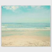 Retro Pastel Beachstrand, achtergrond, zomer, , Cadeaupapier (Vlak)