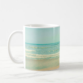 Retro Pastel Beachstrand, achtergrond, zomer, , Koffiemok