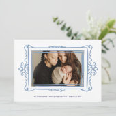 retro pastel blauw moderne foto lijst Adoptie Aankondiging (Staand voorkant)