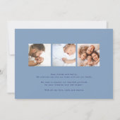 retro pastel blauw moderne foto lijst Adoptie Aankondiging (Achterkant)