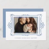 retro pastel blauw moderne foto lijst Adoptie Aankondiging (Voorkant / Achterkant)