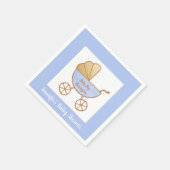 Retro Pastel Blauw Wit Vervoer Baby Jongen Douche Servet (Hoek)