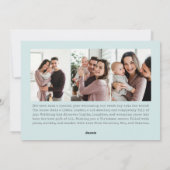 Retro Pastel Blauwe Aangepaste Foto's Familie Kers Feestdagenkaart (Achterkant)