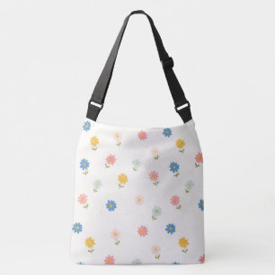 Retro Pastel Bloem Baby Crossbody Tas