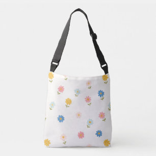 Retro Pastel Bloem Baby Crossbody Tas