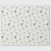 Retro Pastel Bloemen Cadeaupapier (Vlak)