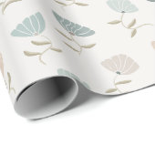Retro Pastel Bloemen Cadeaupapier (Rol Hoek)