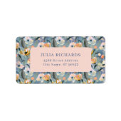 Retro Pastel  Bloemen Retouradres Label (Voorkant)