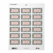 Retro Pastel  Bloemen Retouradres Label (Full Sheet)