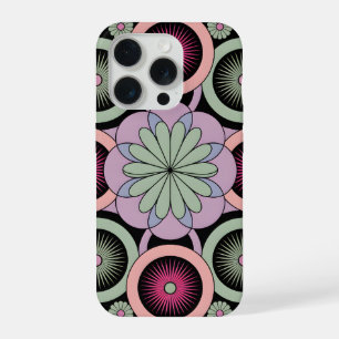 Retro Pastel Bloemige Mandala Symmetrie iPhone 15 Pro Case