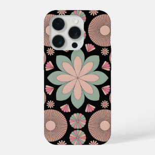 Retro Pastel Bloemrijke Mandala Symmetrie iPhone 15 Pro Case