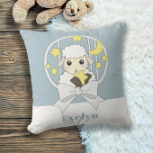 Retro Pastel Blue Cute Cartoon Lamb Kussen