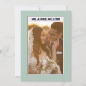 Retro Pastel Blue Groovy 70s Foto Bedankkaart (Voorkant)