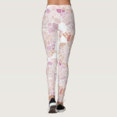 Retro Pastel Blush Pink Violet Mosaic Art Patroon Leggings (Achterkant)