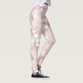 Retro Pastel Blush Pink Violet Mosaic Art Patroon Leggings (Rechts)