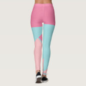 retro Pastel Blush roze Blauwgroen geel kleurenblo Leggings (Achterkant)
