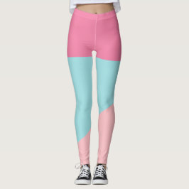 retro Pastel Blush roze Blauwgroen geel kleurenblo Leggings