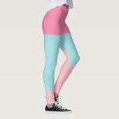 retro Pastel Blush roze Blauwgroen geel kleurenblo Leggings (Rechts)
