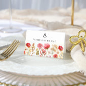 Retro Pastel Boho Wildflower Trouwplaats Kaart