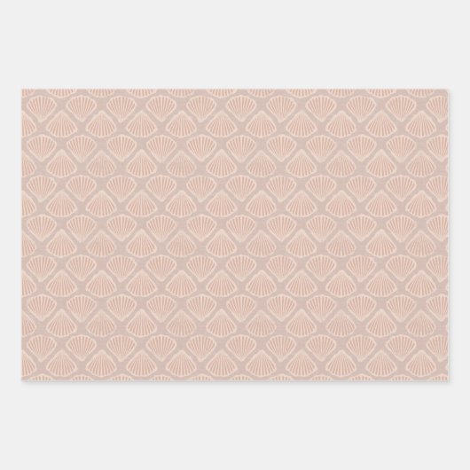 Retro pastel boho wrapping paper with sea shells (Voorkant 3)