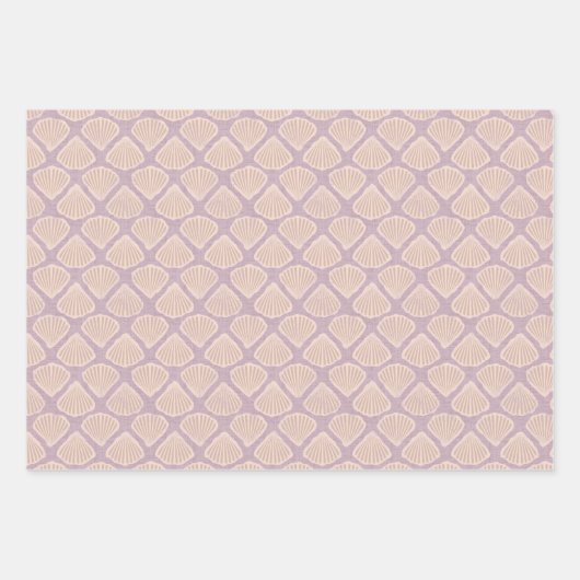 Retro pastel boho wrapping paper with sea shells (Voorkant 2)
