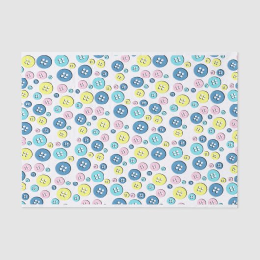 Retro Pastel Buttonnen voor Baby Tissuepapier (Voorkant)