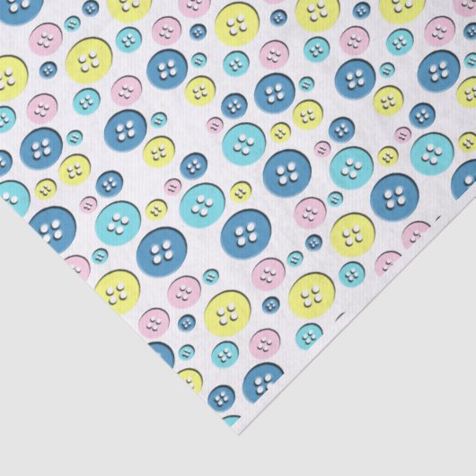 Retro Pastel Buttonnen voor Baby Tissuepapier (Detail)