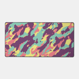 Retro Pastel Camo Patroon Desk Mat
